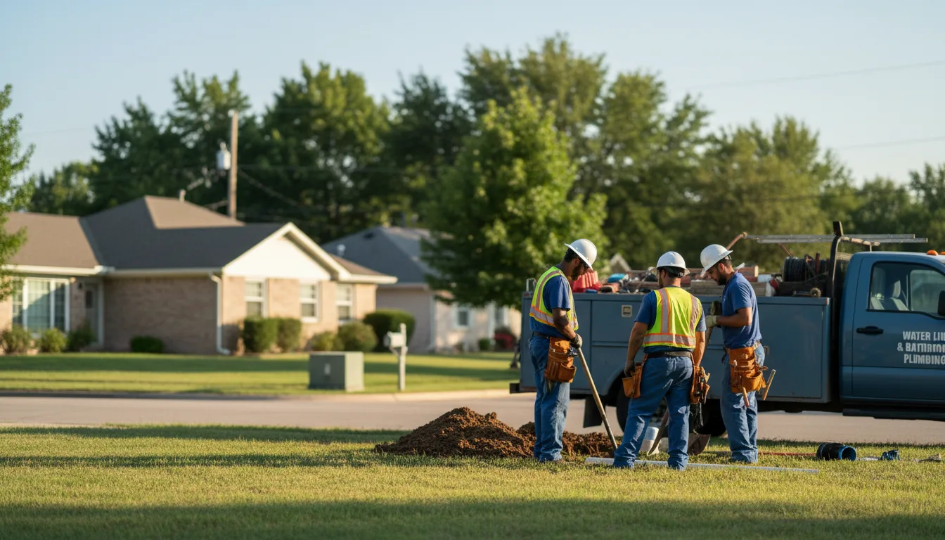 Residential water line and bathroom plumbing service in Menomonee Falls, WI